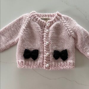 Blueberry Hill Knit Cardigan with Black Bows 12-24mo